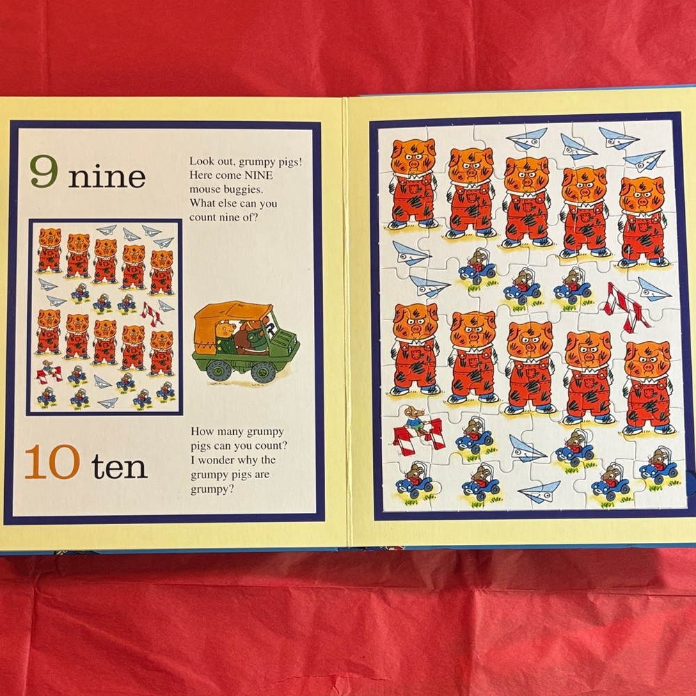 Richard Scarry’s Counting to Ten Jigsaw Puzzle Book 6 48-Piece Puzzles - Picture 8 of 14